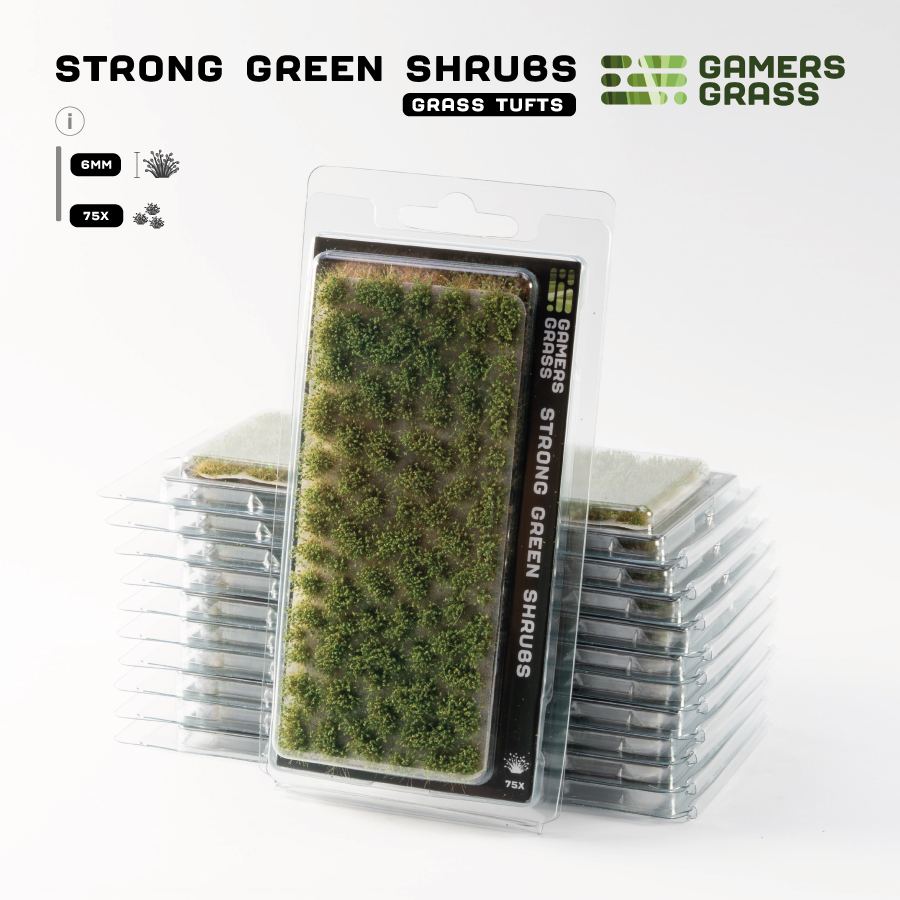 Gamers Grass Shrub Tufts - Strong Green (6mm)