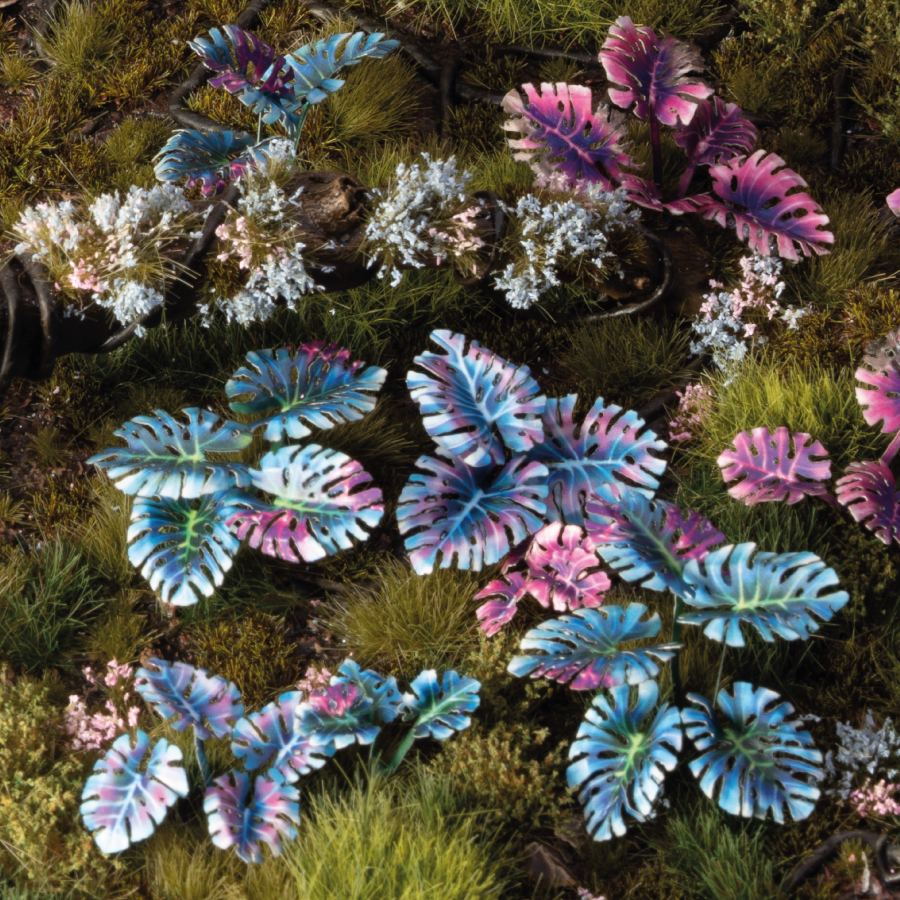 Gamers Grass Laser Plants - Alien Monstera used on a miniature scenic base