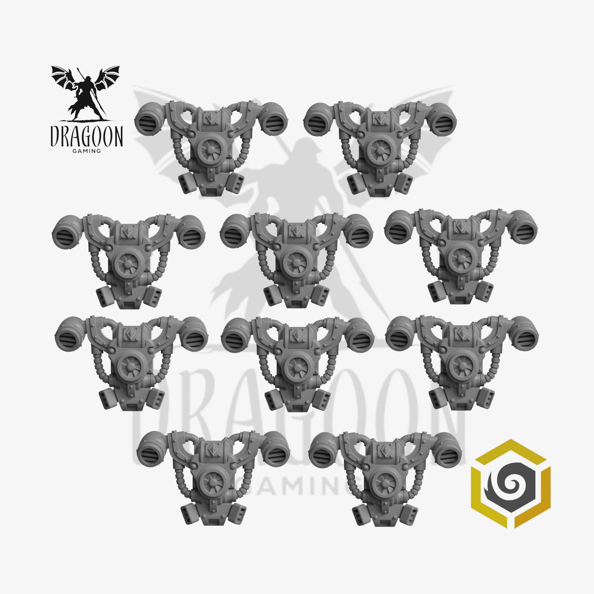 Primal Hounds Space Knight Backpacks - 28mm Resin - Warhammer 40k Compatible - Prime - Space Wolves Style