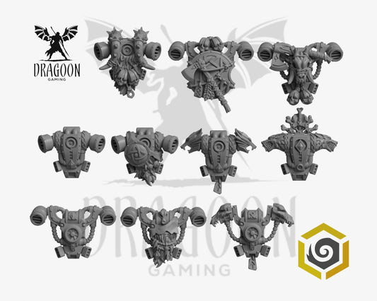 Primal Hounds Space Knight Various Backpacks - 28mm Resin - Warhammer 40k Compatible - Prime - Space Wolves Style
