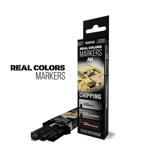 AK Interactive RC Marker Set: Chipping Effects - Create Realistic Damaged Surfaces on Scale Models