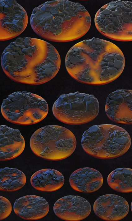 Lava Flow 32mm Base Toppers