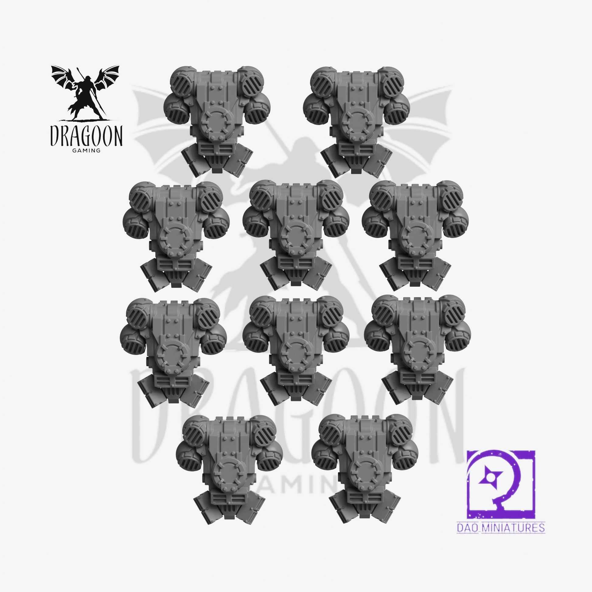 Sunforged Legion Backpacks - 28mm Resin - Warhammer 40k Compatible - Prime Space Knight