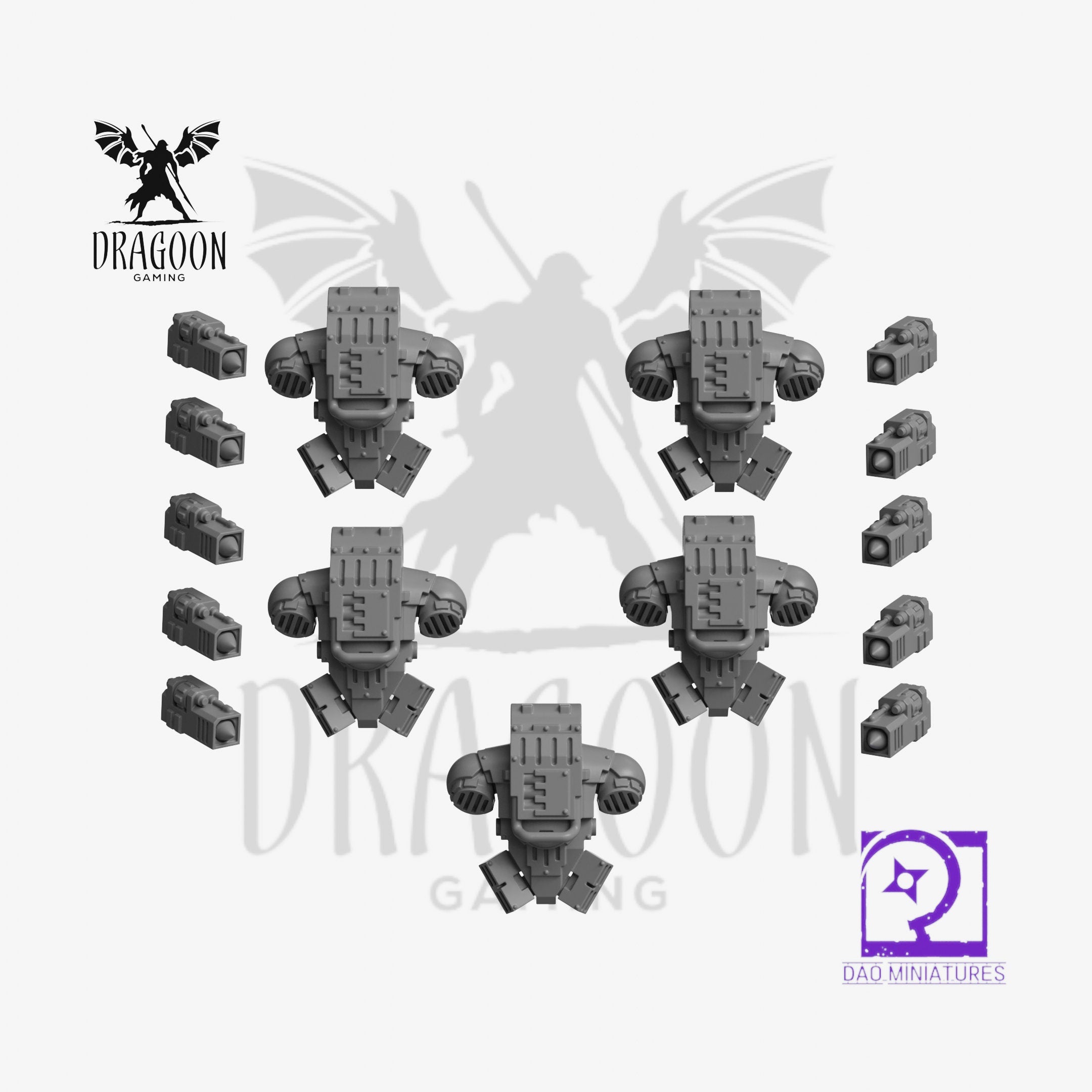 Resin Missile Backpacks (5) – 28mm Space Knight Heavy Weapon Bits UK
