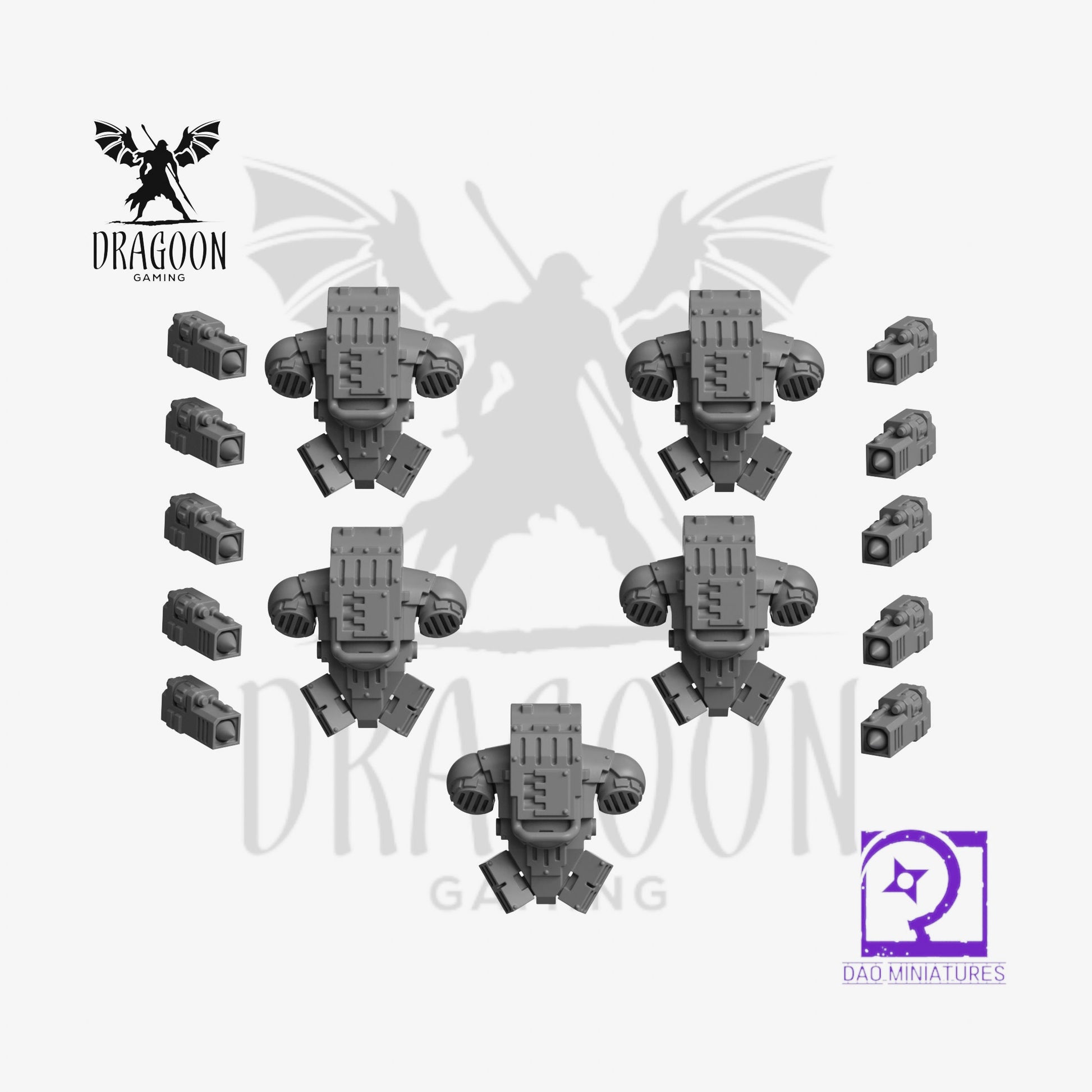 Sunforged Legion Missile Backpacks - 28mm Resin - Warhammer 40k Compatible - Prime - Devastator Style