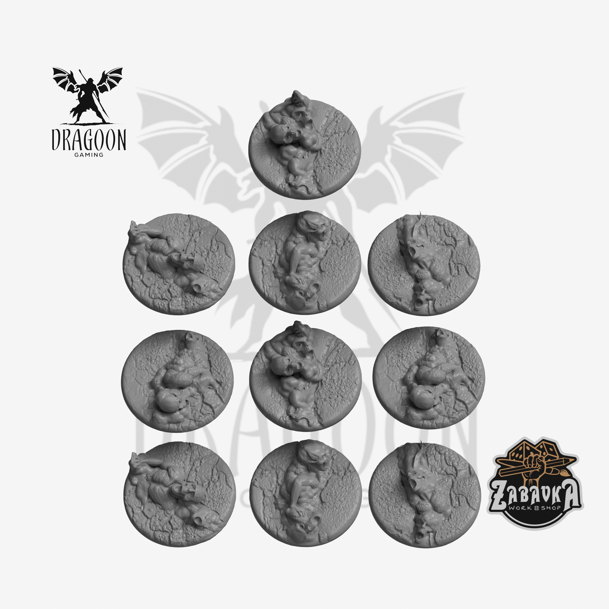 28mm Demonic Incursion resin base toppers for Warhammer 40K and Age of Sigmar miniatures