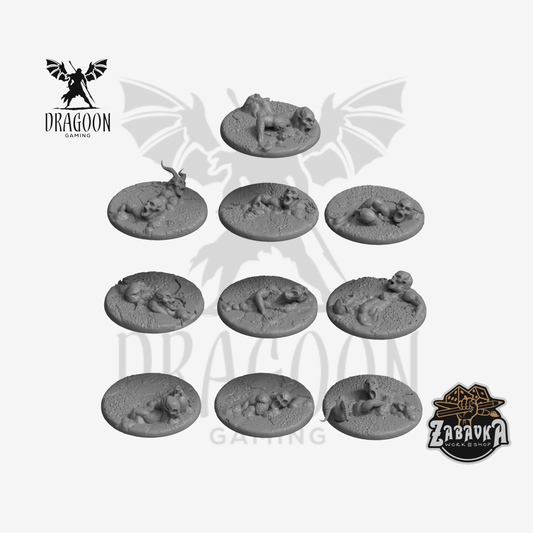 32mm Demonic Incursion resin base toppers for Warhammer 40K and Age of Sigmar miniatures