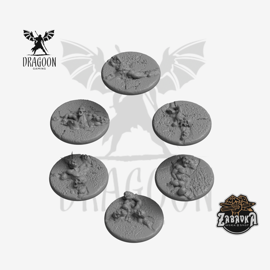 40mm Demonic Incursion resin base toppers for Warhammer 40K and Age of Sigmar miniatures