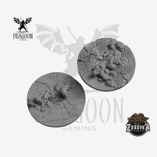 50mm Demonic Incursion resin base toppers for Warhammer 40K and Age of Sigmar miniatures