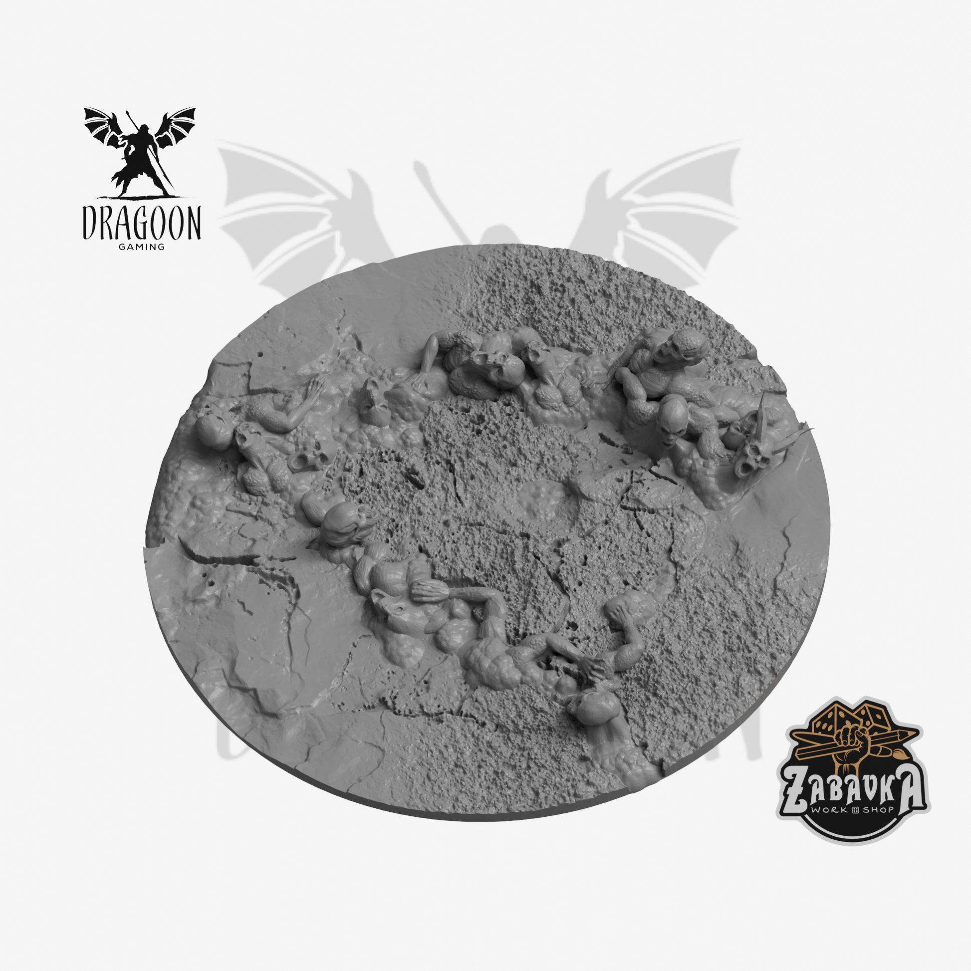 100mm Demonic Incursion resin base toppers for Warhammer 40K and Age of Sigmar miniatures