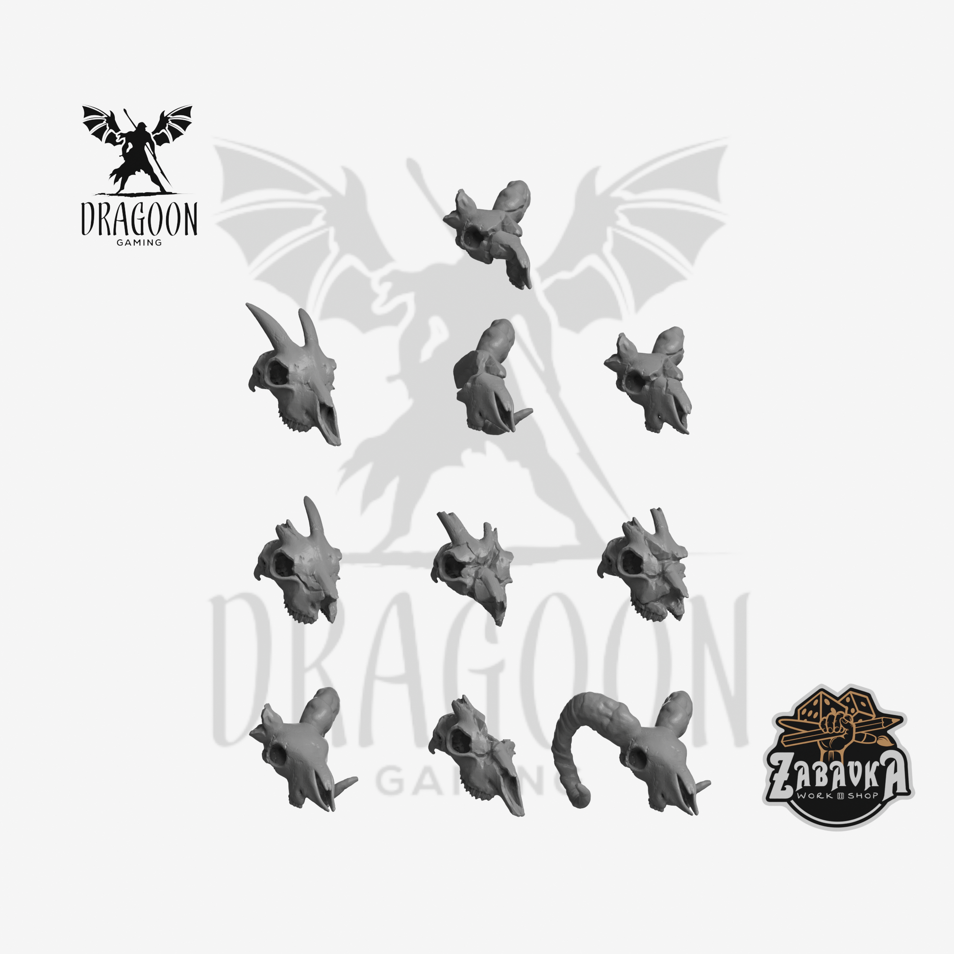 Demon Skulls Basing Bits resin scenic basing accessory for tabletop miniatures