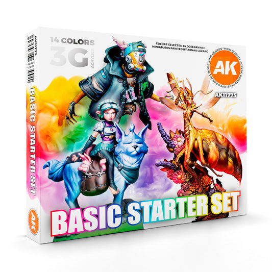 AK Interactive Basic Starter Set - 14 Acrylic Paints Selected by Josedavinci