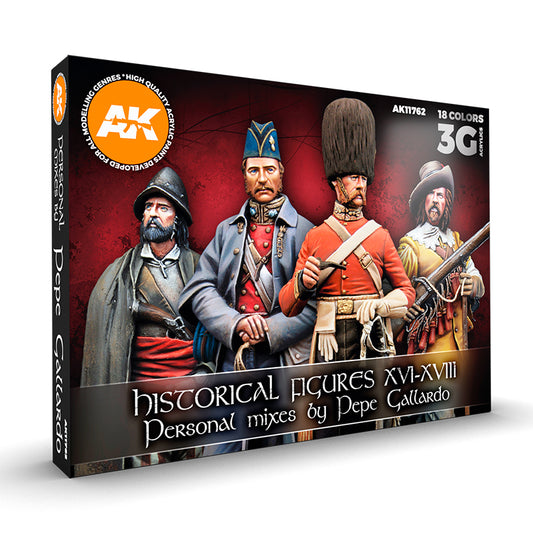 AK Interactive Historical Figures Signature Set - Pepe Gallardo's 3G Acrylic Paints (16th-18th Centuries)