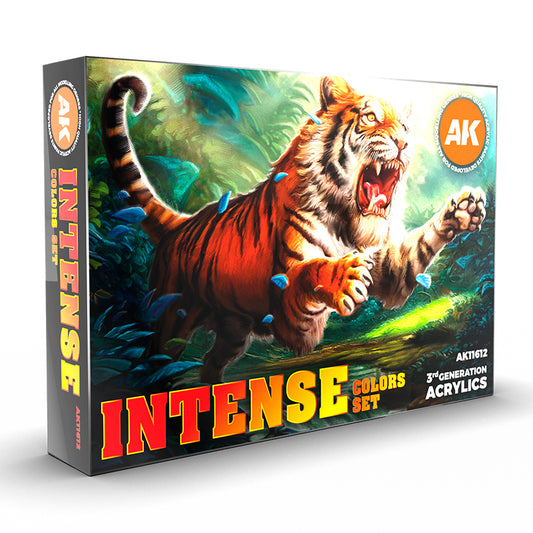AK Interactive Intense Colors Set - Highly Pigmented Acrylic Paints for Models and Art