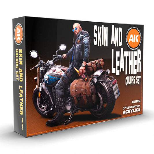 AK Interactive Skin and Leather Colors Set - Acrylic Paints for Realistic Miniature Skin and Leather