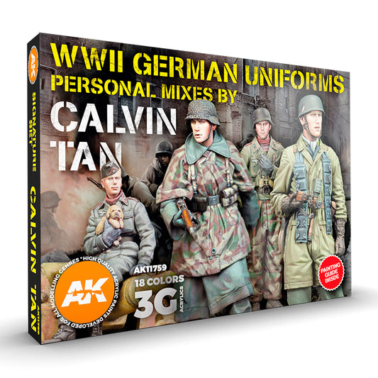 AK Interactive WW2 German Uniforms Signature Set - Calvin Tan's 3G Acrylic Paints