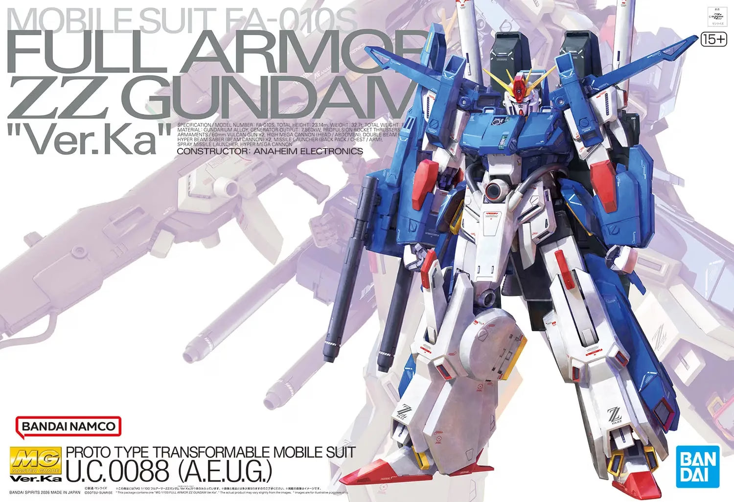MG 1/100 FA-010S Full Armor ZZ Gundam Ver. Ka