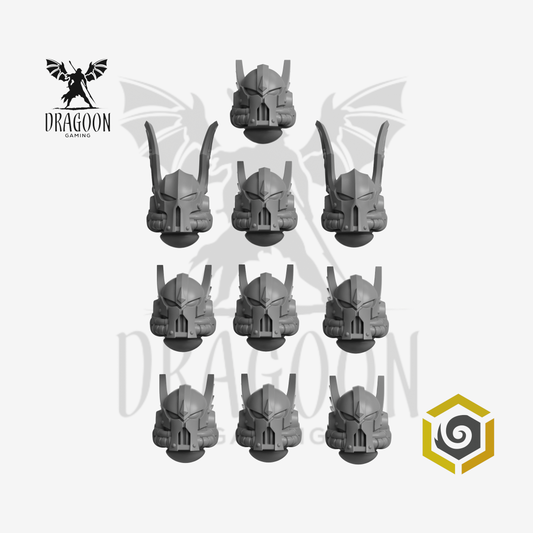 Crimson Lords Winged Helmets - 28mm Resin Wargaming Miniatures - Blood Angels Style - Compatible with Prime Space Knights - Warhammer 40k Style