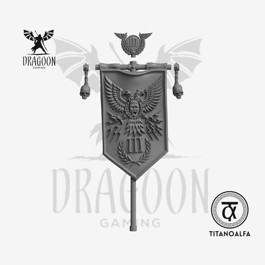 Dragoon Gaming 28mm Resin 3rd Legion Emperor's Banner (Design 2, Left Handed) for Warhammer 40k Emperor's Children / Chaos Space Marine Conversion