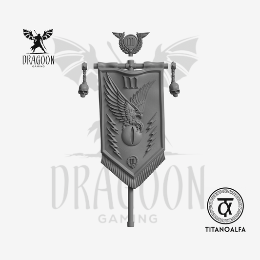 Dragoon Gaming 28mm Resin 3rd Legion Emperor's Banner (Design 3) for Warhammer 40k Emperor's Children / Chaos Space Marine Conversion