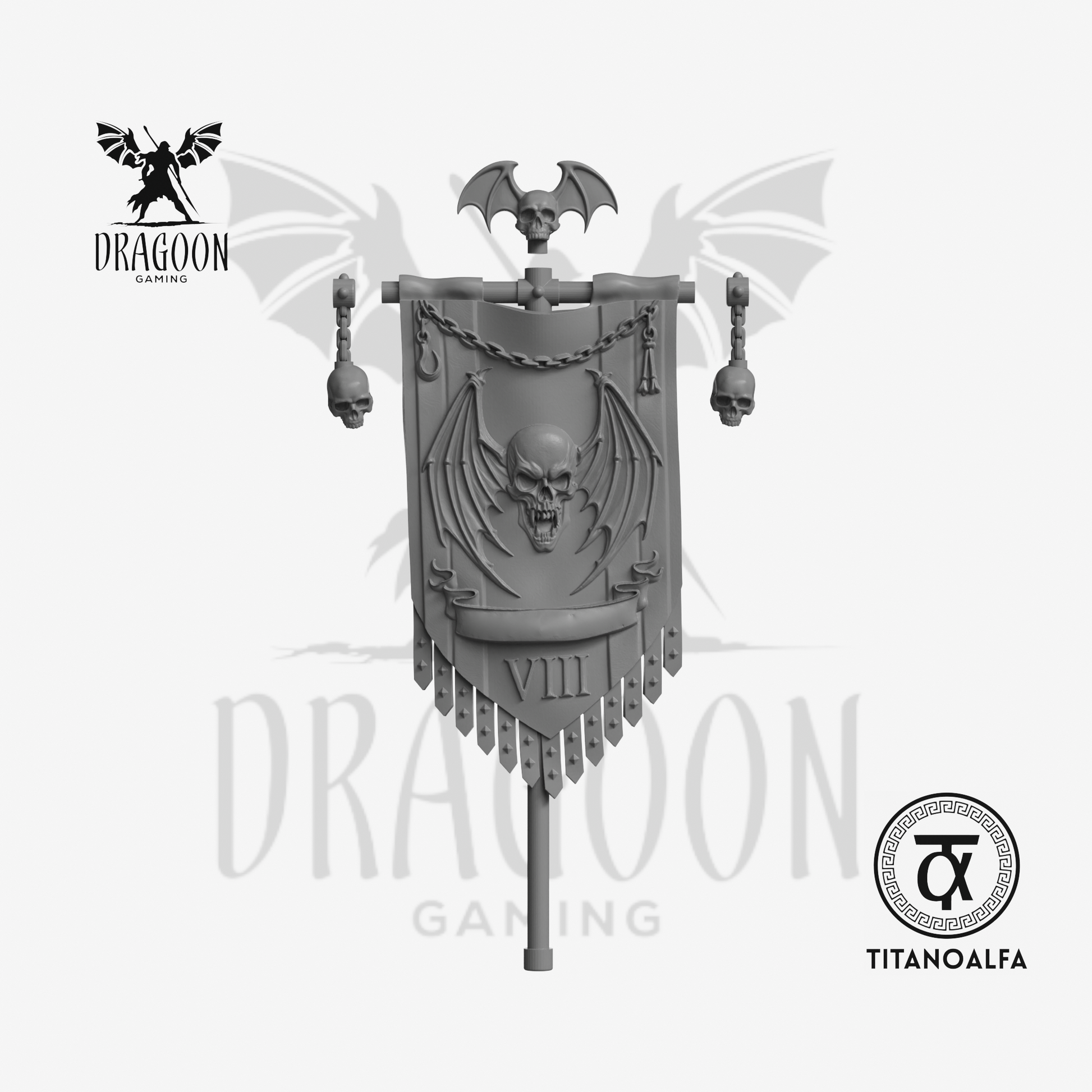 Dragoon Gaming 28mm Resin 8th Legion Lords of Knight Banner (Left Handed) for Warhammer 40k Night Lords / Chaos Space Marine Conversion