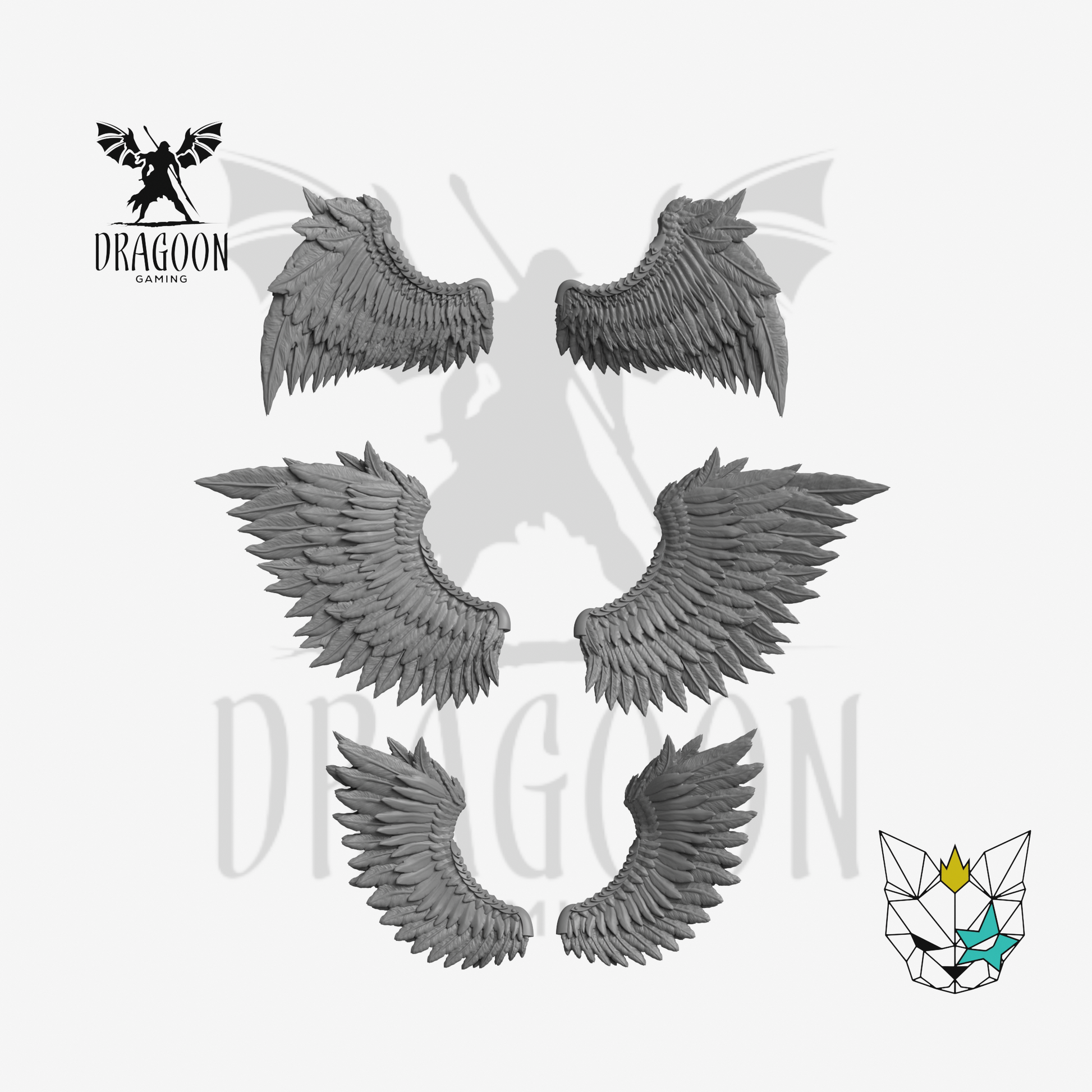 Dragoon Gaming 28mm Resin Angel Wings for Warhammer 40k Space Marine / Sisters of Battle Conversion (3 Pairs) Jump Pack Alternative