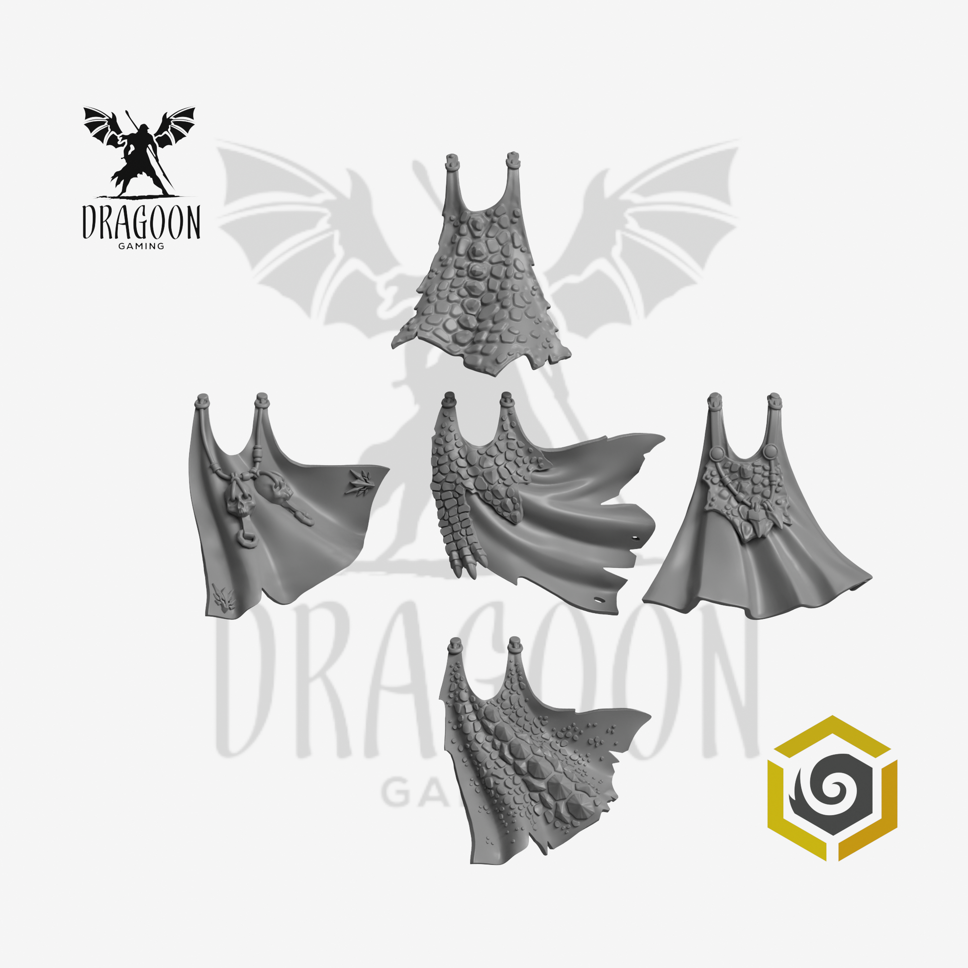 Dragoon Gaming 28mm Resin Anvil Wardens Cloaks for Warhammer 40k Salamanders / Space Marine Conversion (5 Pack)