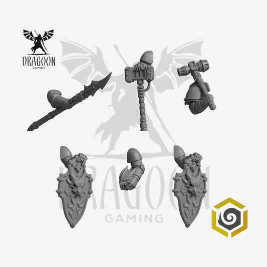 Dragoon Gaming 28mm Resin Anvil Wardens Heroic Poses Set for Warhammer 40k Bladeguard Veteran / Salamanders Conversion (6 Pcs)