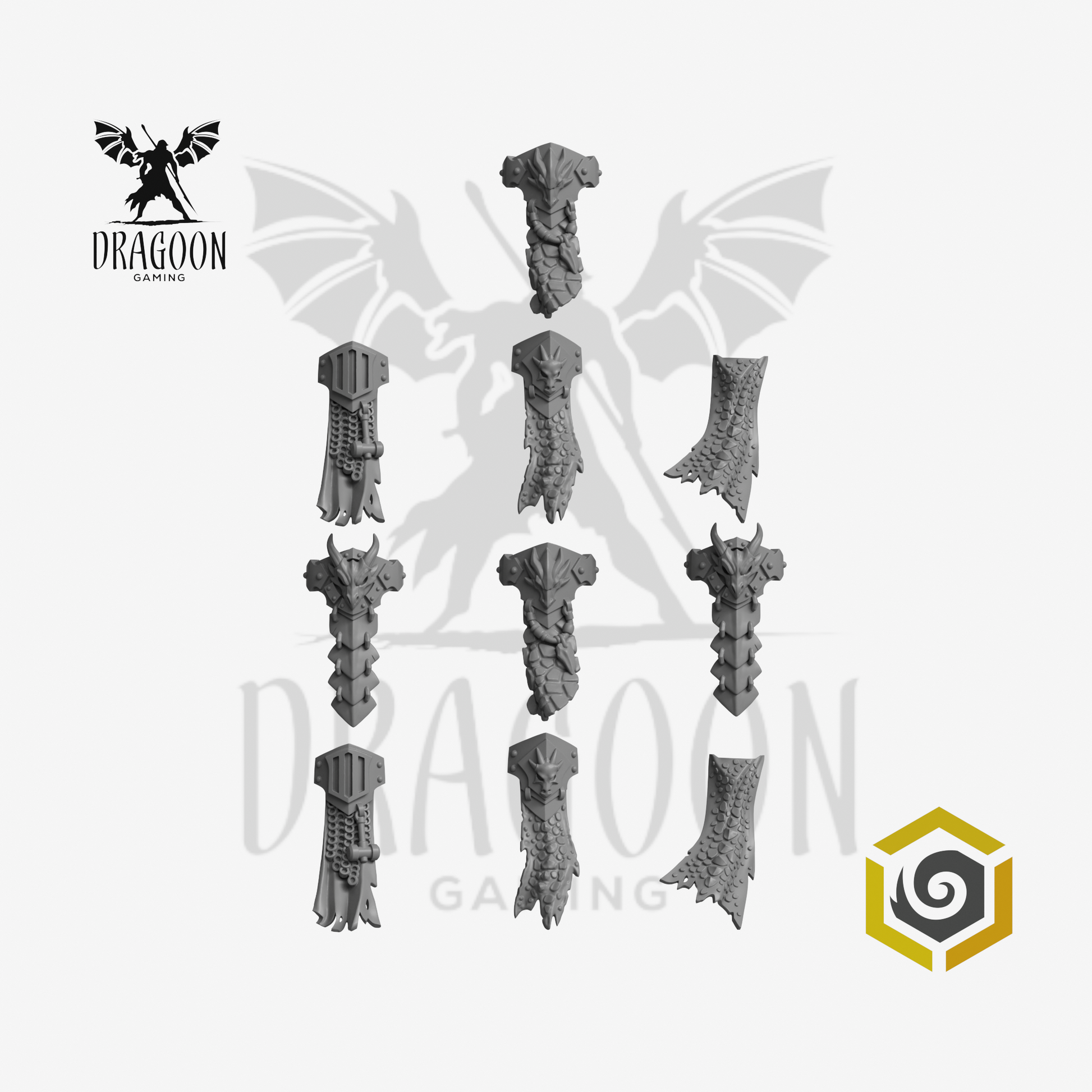  Dragoon Gaming 28mm Resin Anvil Wardens Loin Cloths for Warhammer 40k Salamanders / Space Marine Conversion (10 Pack)