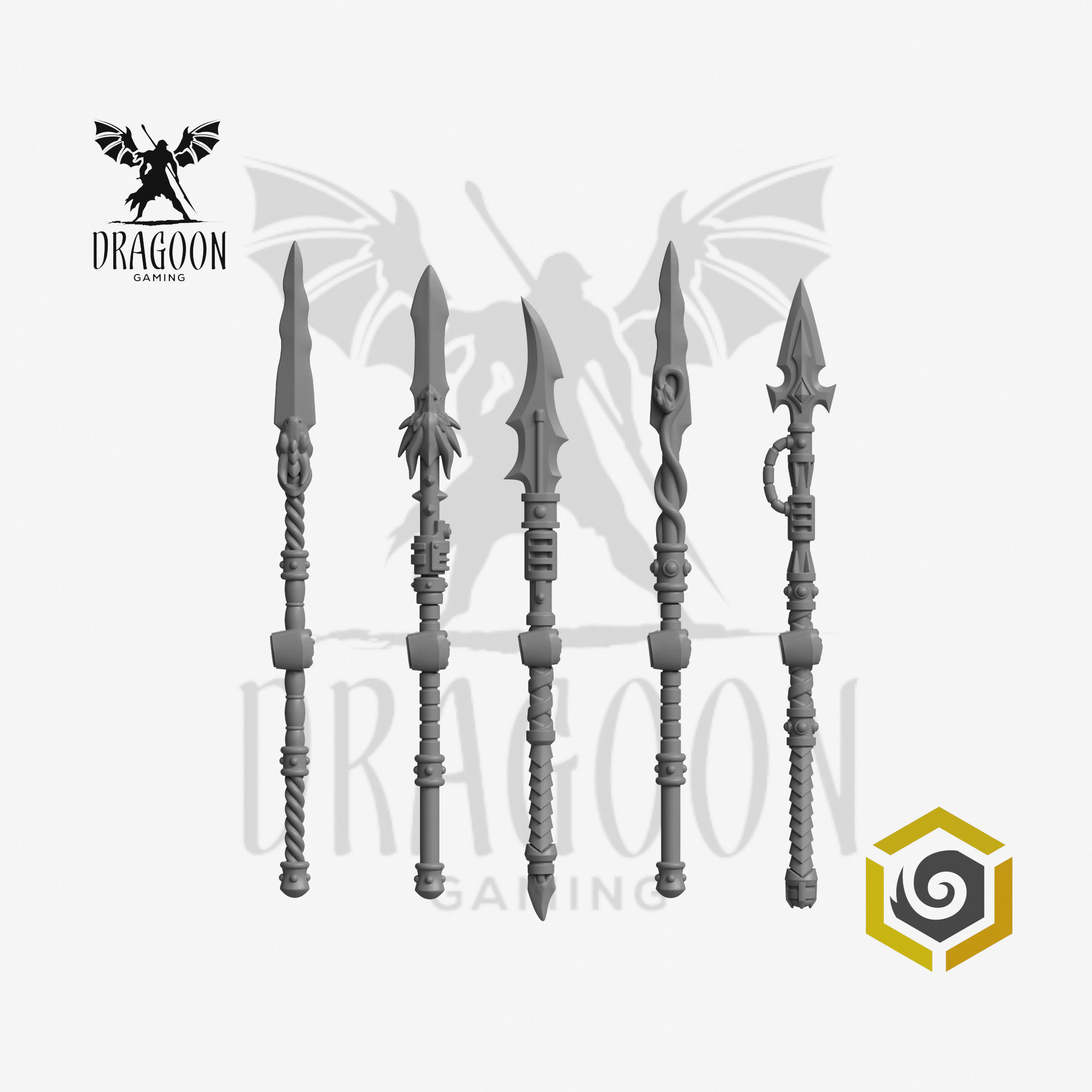 Dragoon Gaming 28mm Resin Anvil Wardens Mixed Spears for Warhammer 40k Salamanders / Age of Sigmar Stormcast Conversion (5 Pack)