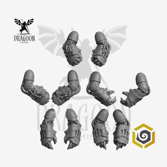 Dragoon Gaming 28mm Resin Anvil Wardens Power Fists for Warhammer 40k Salamanders / Space Marine Conversion (5 Pairs)