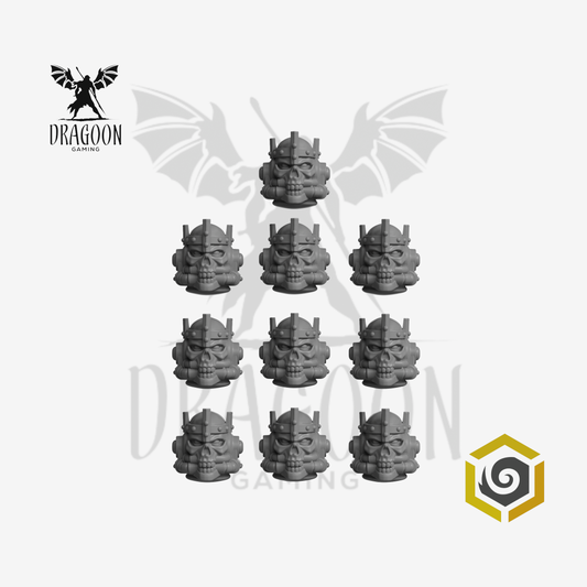 Dragoon Gaming 28mm Resin Battle Priest Terminator Heads for Warhammer 40k Space Marine Terminator / Chaplain Conversion (10 Pack)