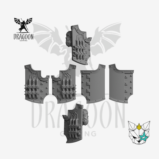 Dragoon Gaming 28mm Resin Bionic Breacher Shields (3L/3R) for Warhammer 40k Space Marine Conversion (6 Pack)