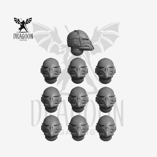 Dragoon Gaming 28mm Resin Bird Skull Helmets for Warhammer 40k Raven Guard / Space Marine Conversion (10 Pack)