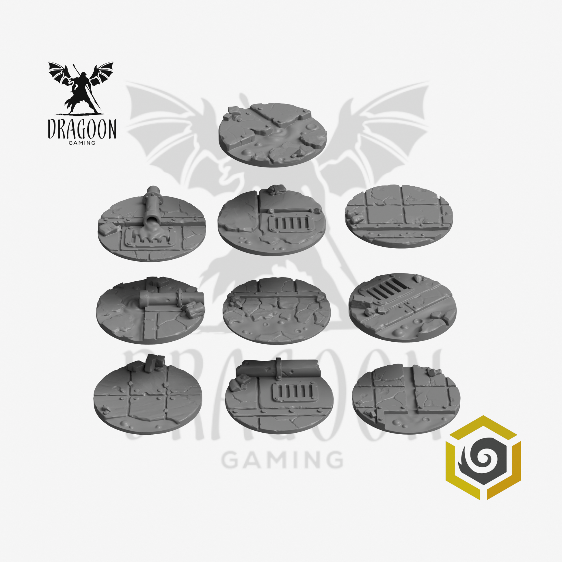 Dragoon Gaming 32mm Resin City Streets Base Toppers for Warhammer 40k Space Marine / Age of Sigmar Cities of Sigmar Basing (10 Pack)