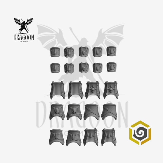 Dragoon Gaming 28mm Resin Crimson Lords Greaves & Bracers for Warhammer 40k Blood Angels / Space Marine Conversion (22 Pcs)