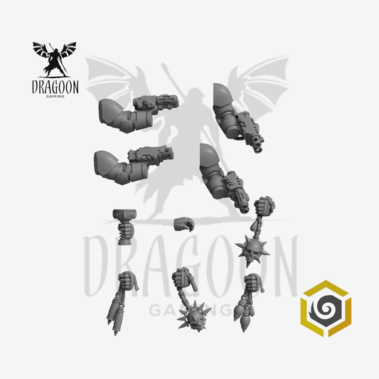 Dragoon Gaming 28mm Resin Crimson Lords Wrist Guns & Hands for Warhammer 40k Blood Angels / Sanguinary Guard Conversion (10 Pcs)