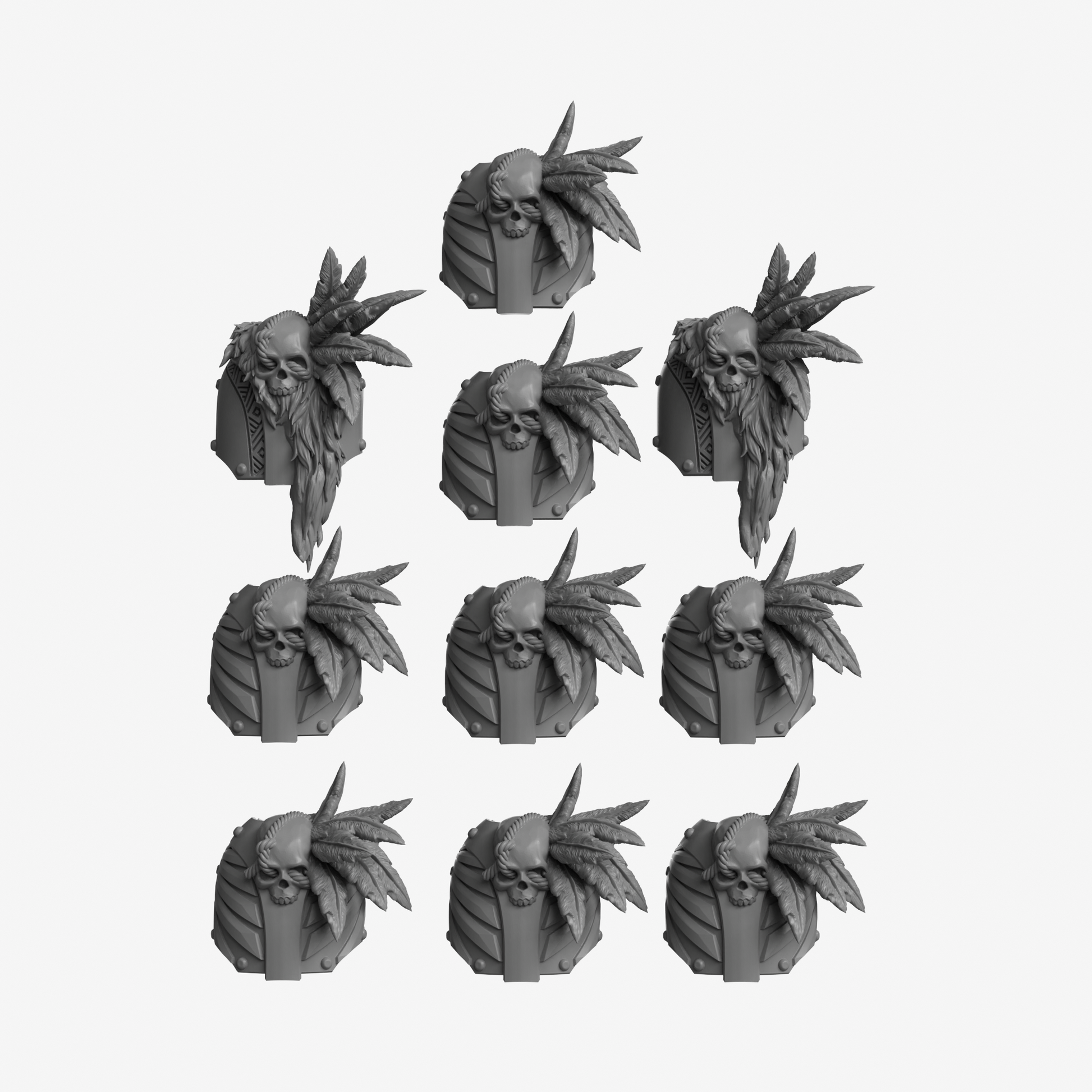 Dragoon Gaming 28mm Resin Crow Guard Feather Pauldrons for Warhammer 40k Phobos Space Marine Conversion (10 Pack) Raven Guard