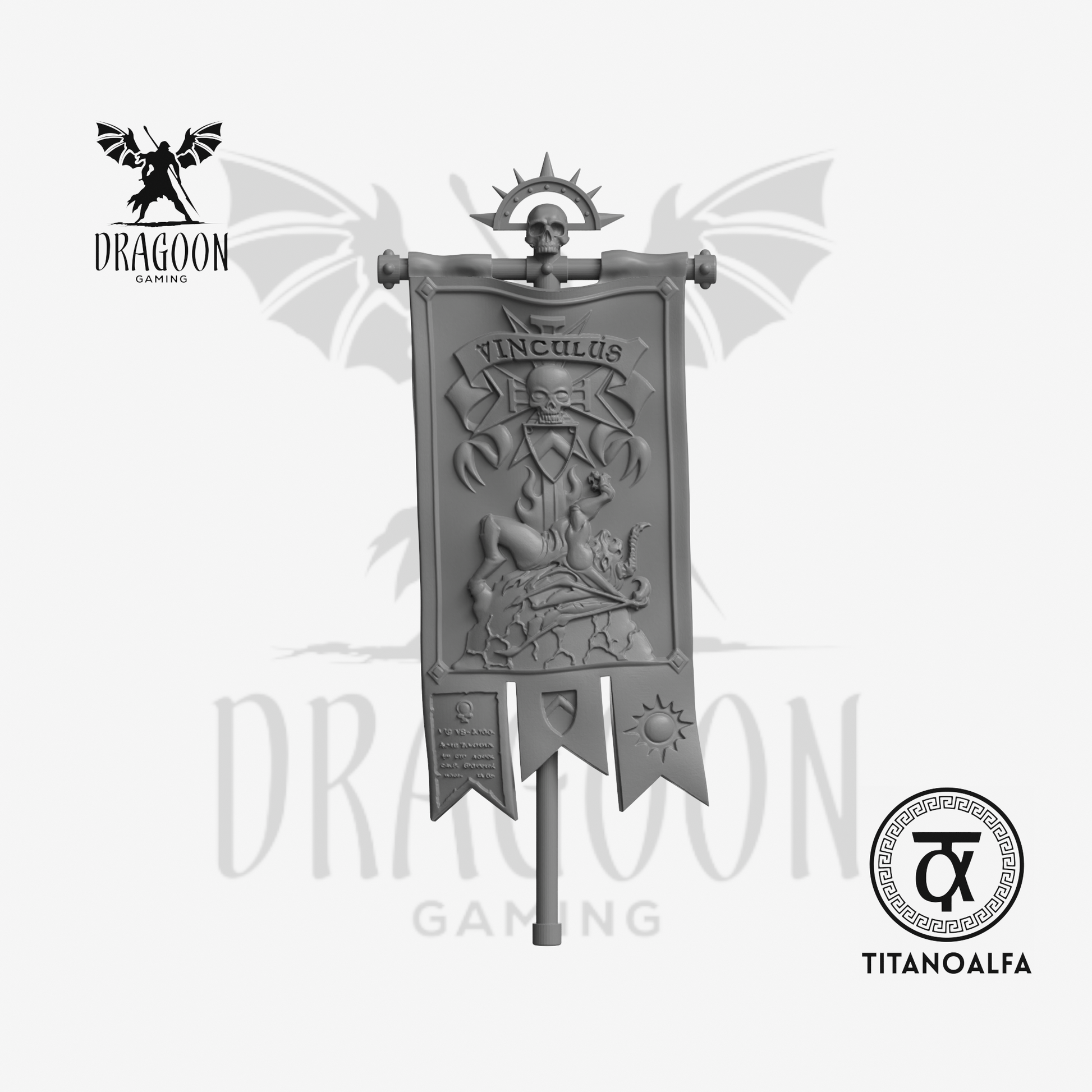 Dragoon Gaming 28mm Resin Daemon Hunters Banner (Vinculus & Slayed Daemon, Left Handed) for Warhammer 40k Grey Knight / Space Marine Conversion