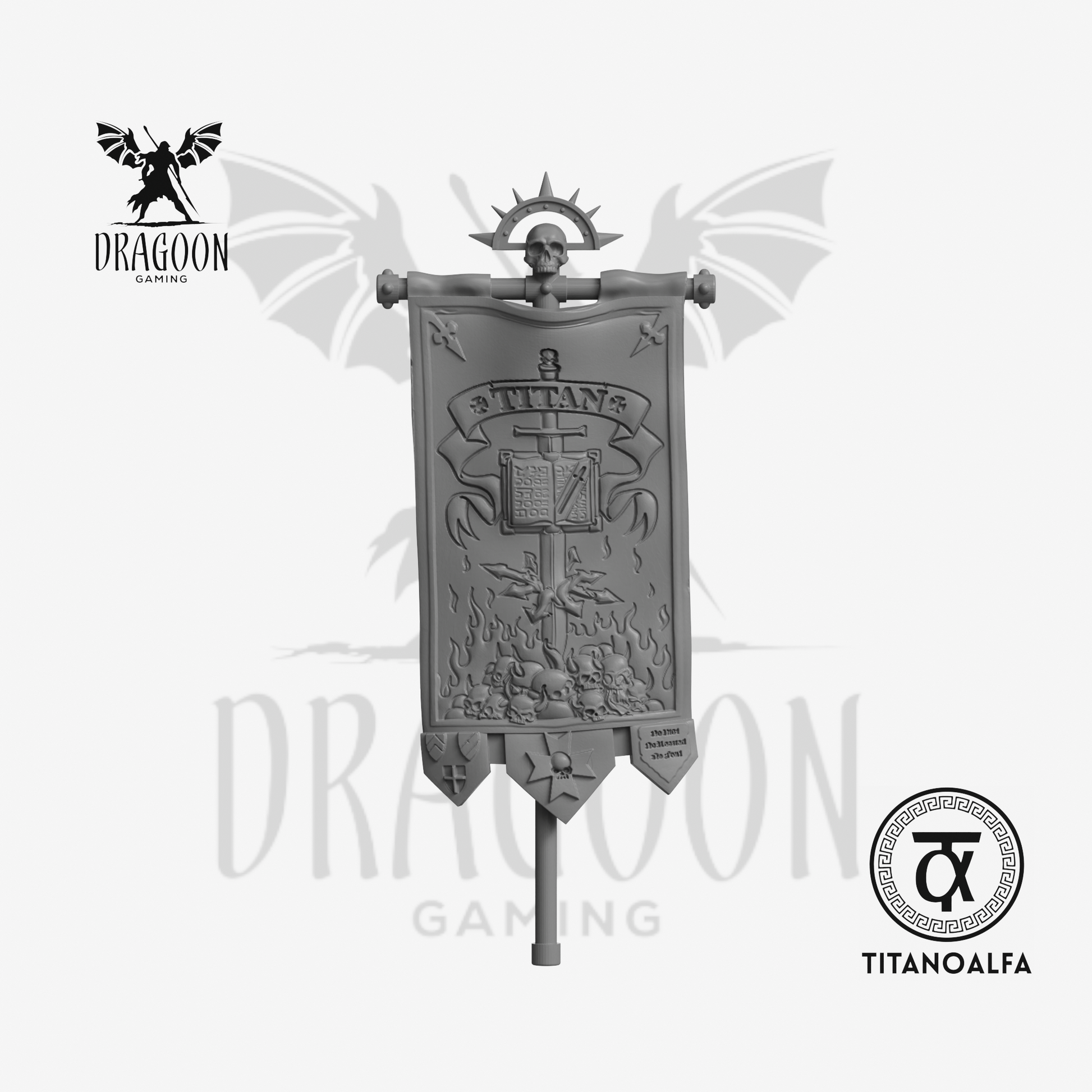 Dragoon Gaming 28mm Resin Daemon Hunters Banner (Titan, Left Handed) for Warhammer 40k Grey Knight / Space Marine Conversion