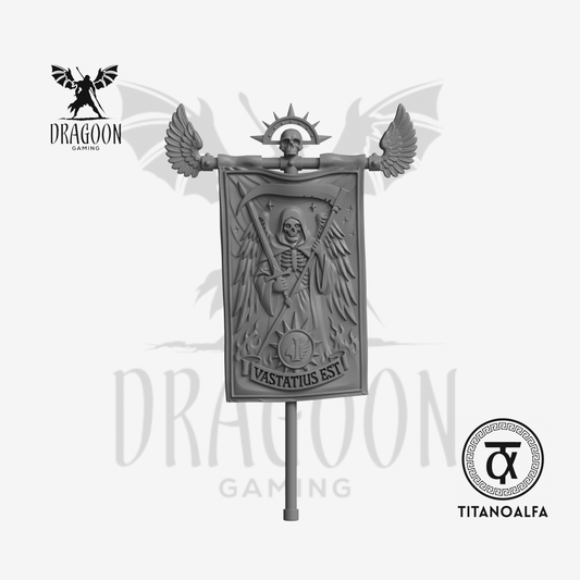 Dragoon gaming 28mm Resin Death Angels Banner (Vastatius Est, Left Handed) for Warhammer 40k Dark Angels / Space Marine Conversion