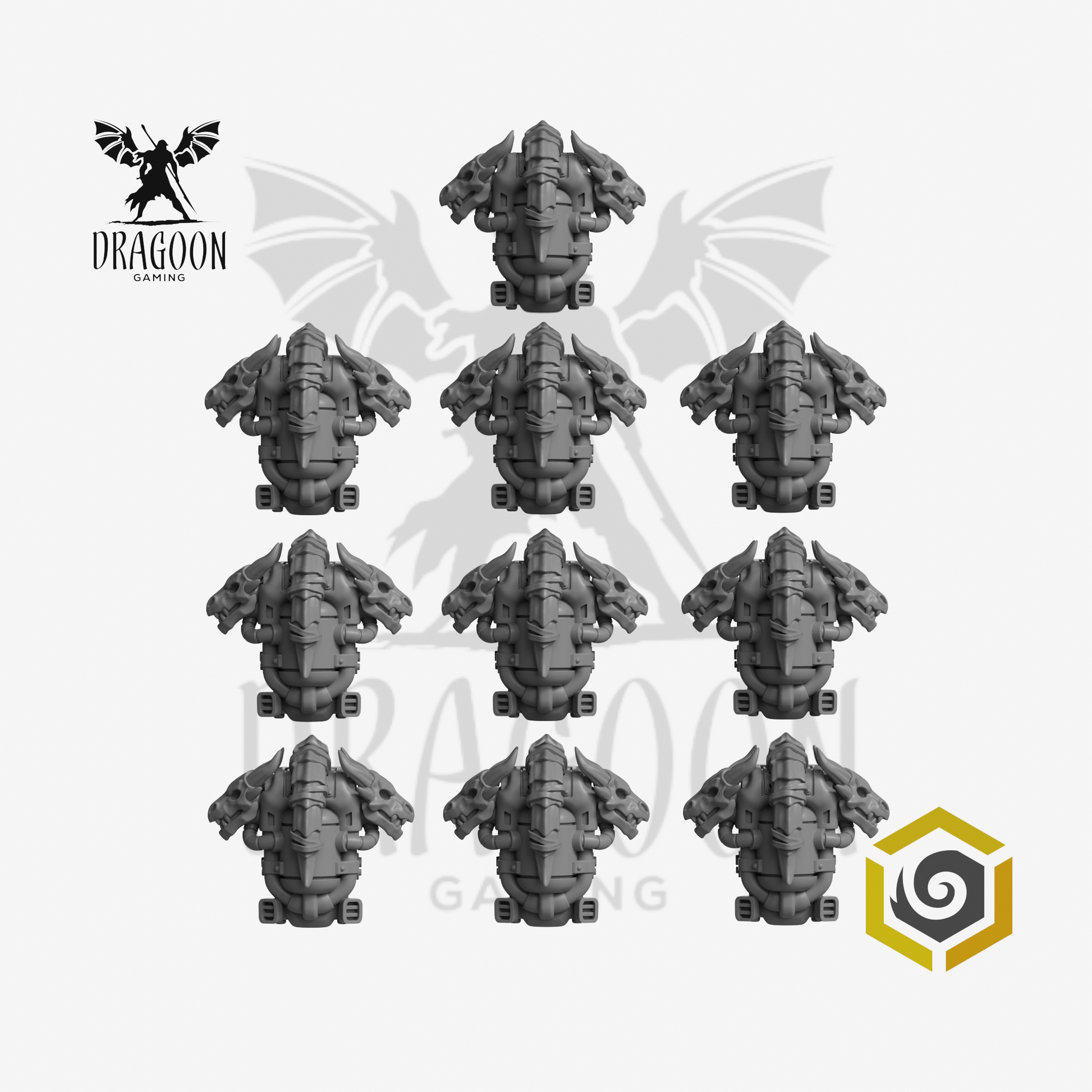 Dragoon Gaming 28mm Resin Dragon Bone Backpacks for Warhammer 40k Salamanders / Space Marine Conversion (10 Pack)
