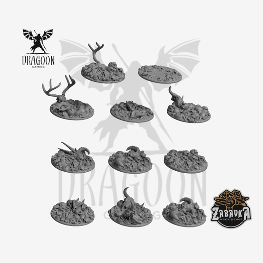 Dragoon Gaming 32mm Resin Field of Skulls Base Toppers for Warhammer 40k Primaris Space Marine Miniatures Basing (11 Pack)