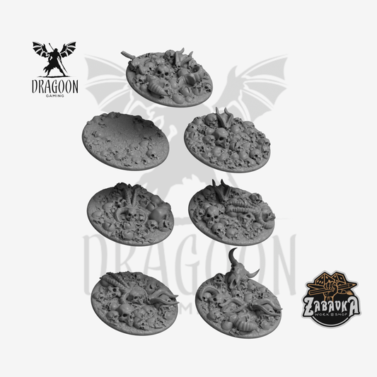 Dragoon Gaming 40mm Resin Field of Skulls Base Toppers for Warhammer 40k Terminator/Gravis Miniatures Basing (7 Pack)