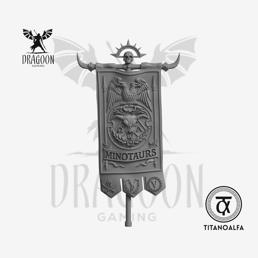 Dragoon Gaming 28mm Resin Greek Bull Banner (Left Handed) for Warhammer 40k Minotaurs / Space Marine Conversion