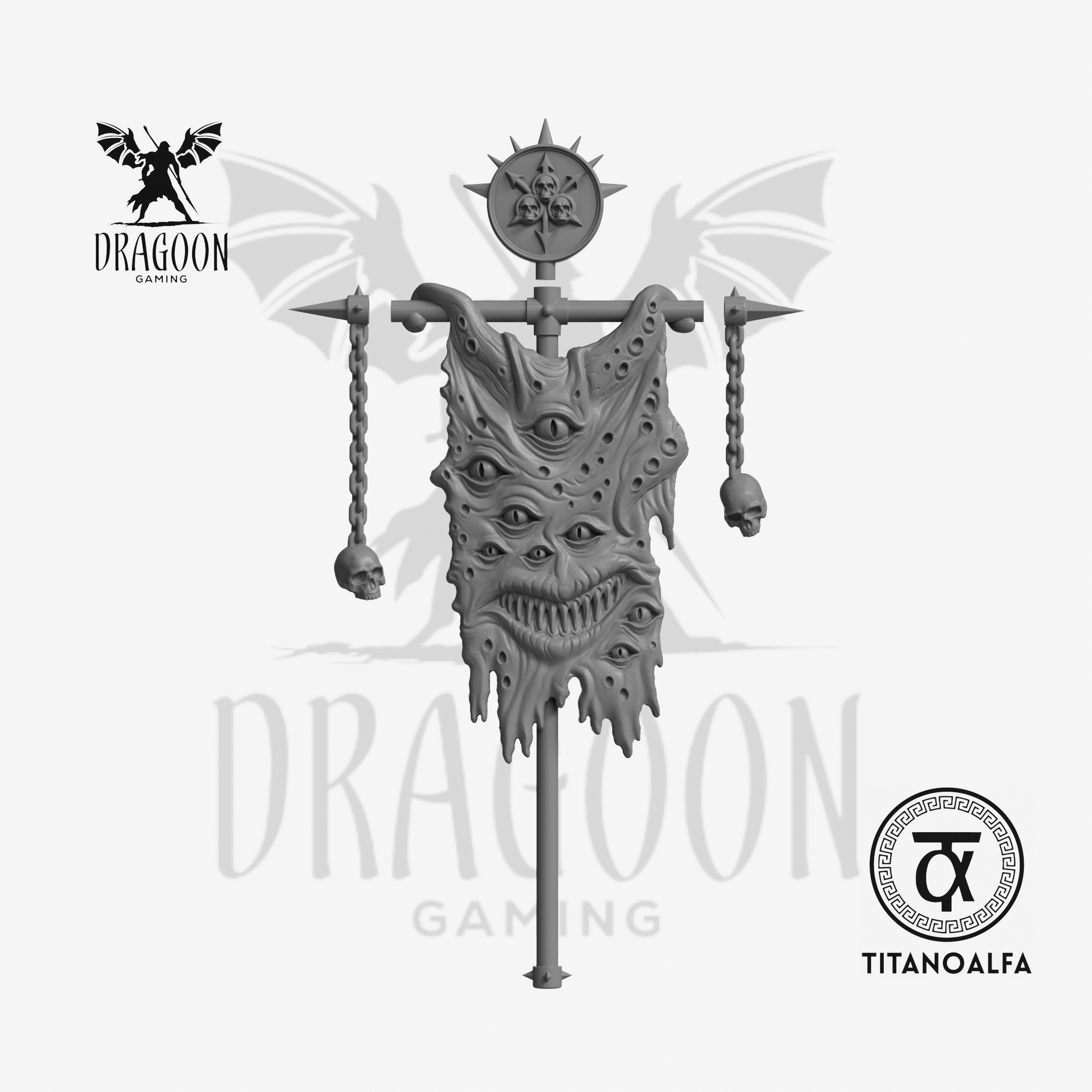 Dragoon Gaming 28mm Resin Guards of Decay Banner (Skin Daemon, Left Handed) for Warhammer 40k Death Guard / Nurgle Chaos Space Marine Conversion