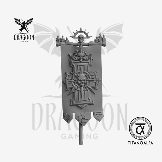 Dragoon Gaming 28mm Resin Inquisition Banner (Deathwatch Theme, Left Handed) for Warhammer 40k Deathwatch / Space Marine Conversion