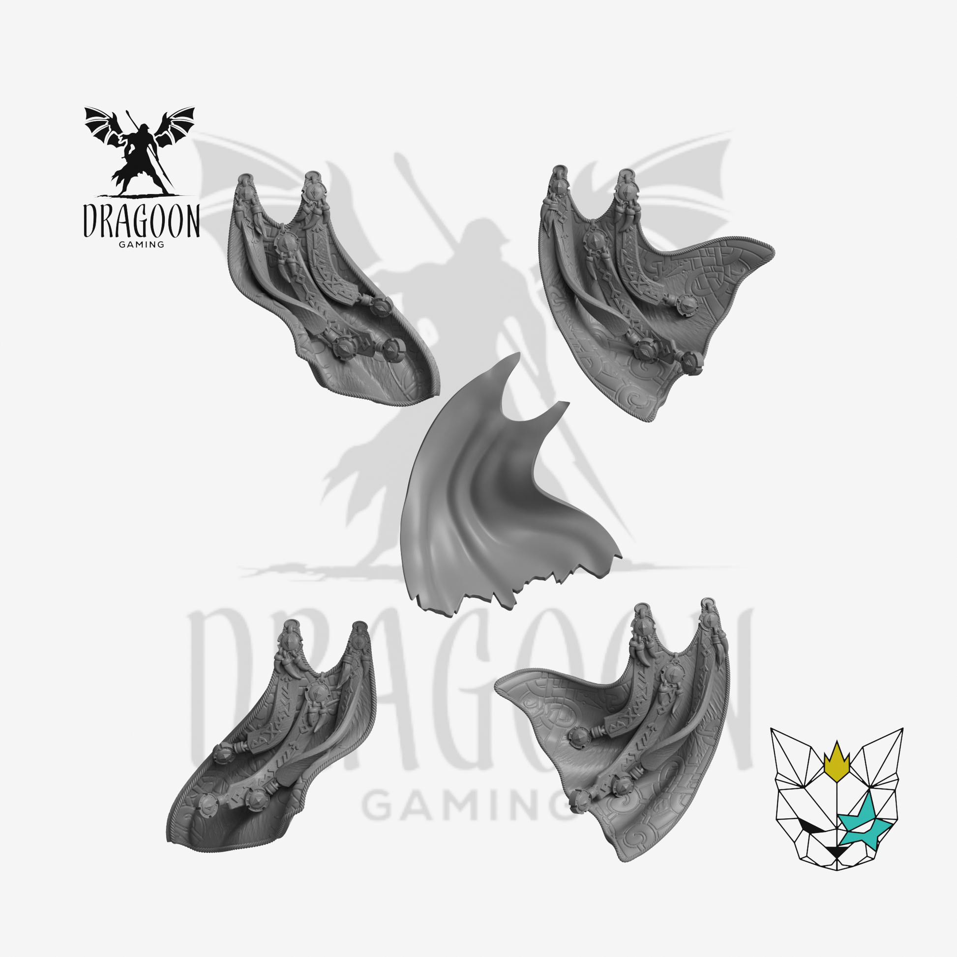 Dragoon Gaming 28mm Resin Leather Runic Cloaks for Warhammer 40k Space Marine / Chaos Conversion (5 Pack)