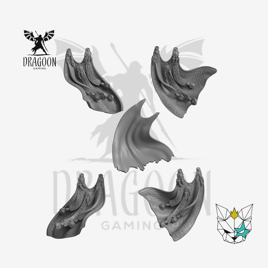 Dragoon Gaming 28mm Resin Leather Runic Cloaks for Warhammer 40k Space Marine / Chaos Conversion (5 Pack)