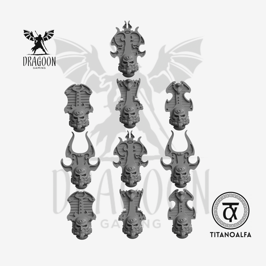 Dragoon Gaming 28mm Resin Lords of Dust Pharaoh Helmets for Warhammer 40k Thousand Sons Conversion (10 Pack)